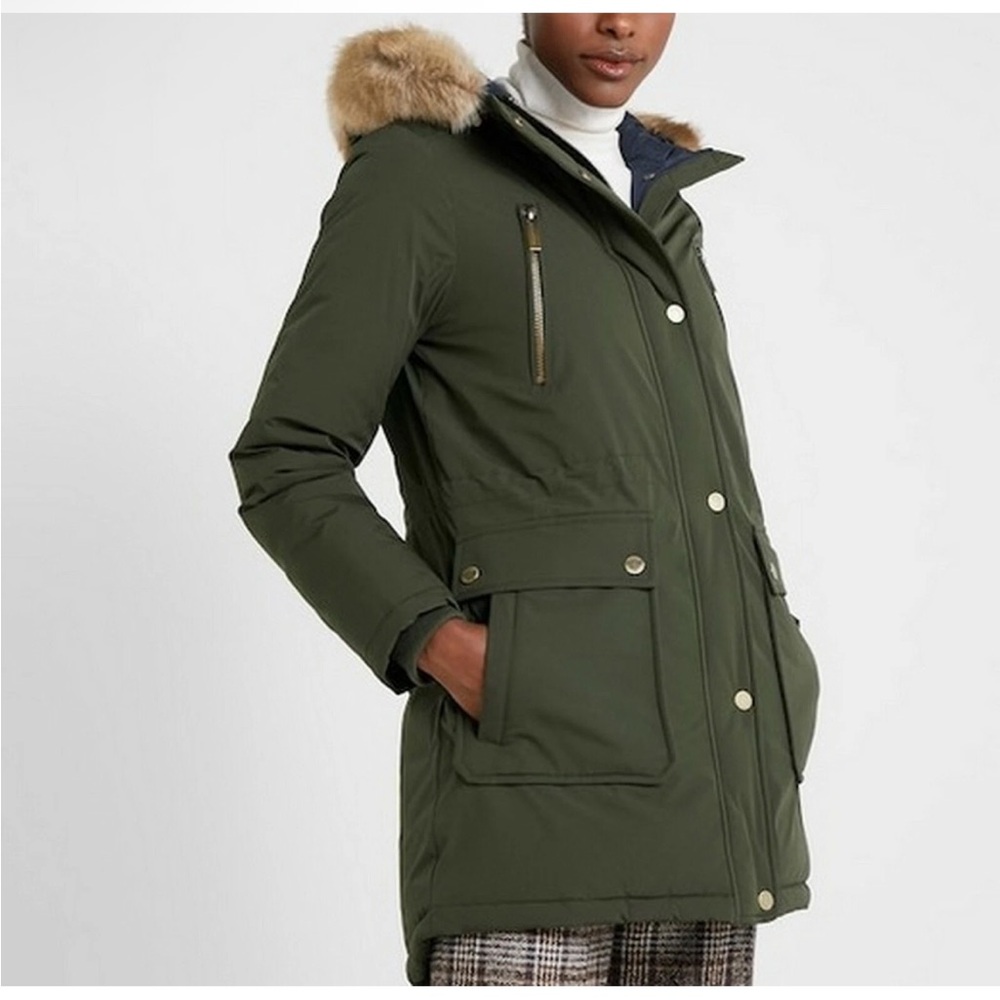MICHAEL Michael Kors Down Filled Hooded Anorak Coat Parka Olive‎ Green Size S - Picture 14 of 16